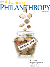 Advancing Philanthropy Winter 2017 magazine cover