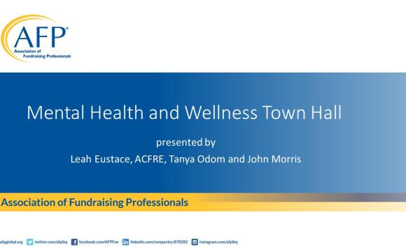 Mental Health and Wellness Town Hall slide